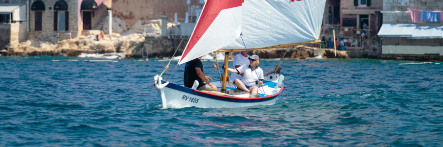 A boat on the sea as a link to the mediterranean food heritage in Rovinj